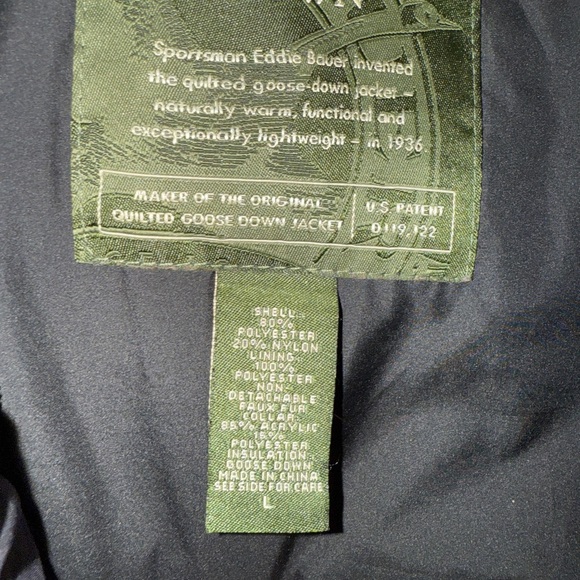 Eddie Bauer Women's Black Down Vest Faux Fur Collar L Outerwear EUC Cabincore - Picture 3 of 5